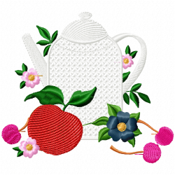 Teapots Embroidery Design 4 Teapots Embroidery Design 4